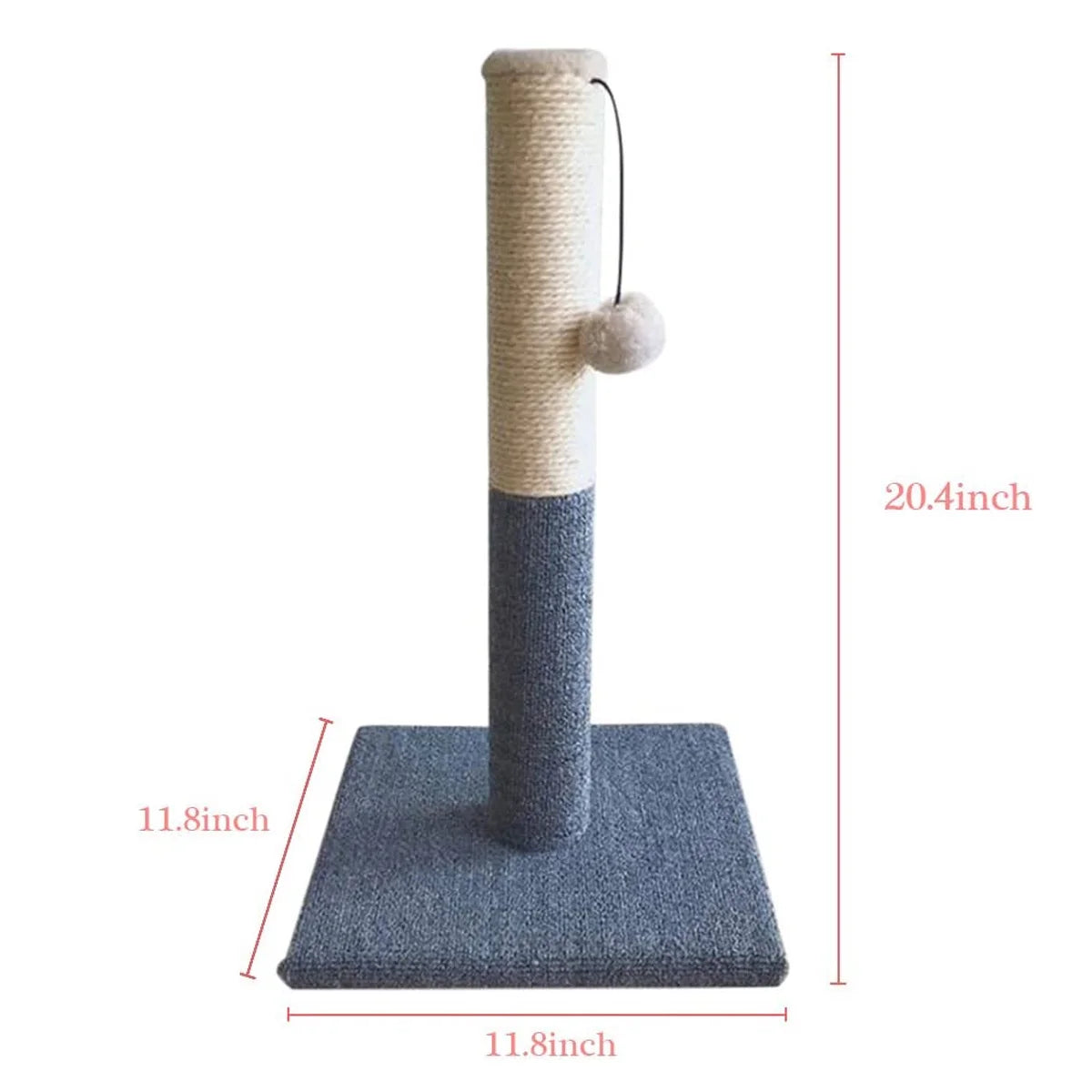 Rascador Para Gatos Con Pelota De Juguete, Fieltro Gris Y Sisal, Rascador Para Gatos